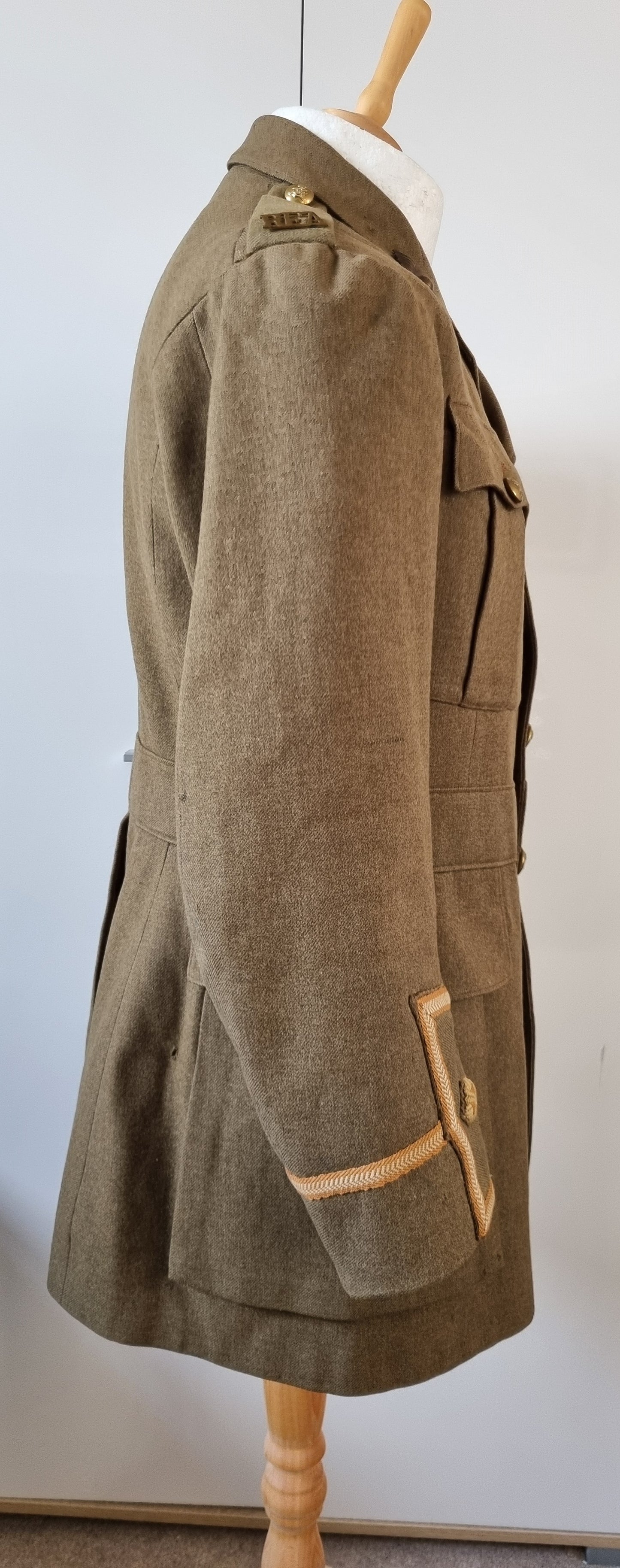 WW1 British Army 2nd Lieutenant Cuff Rank Uniform Jacket Royal Field Artillery (Made from Original Parts)