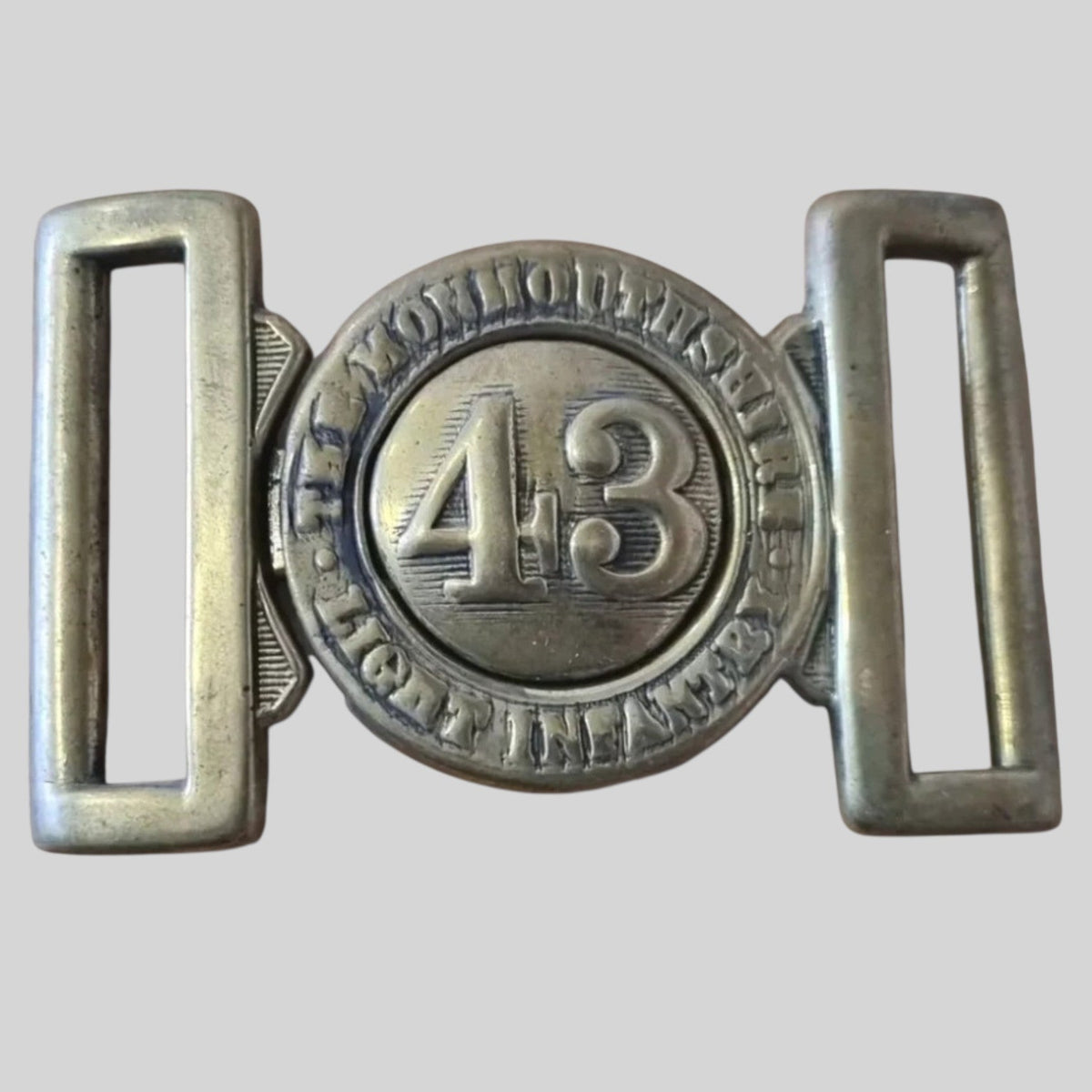 SOLD! Rare 19th Century 43rd Monmouthshire Light Infantry Brass Belt Buckle