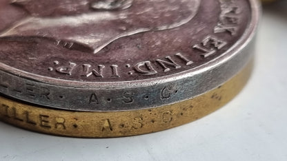 Boer War & WW1 British Medal Trio With 5 Bar Queens South Africa Medal to James Miller - South African Constabulary & Army Service Corps