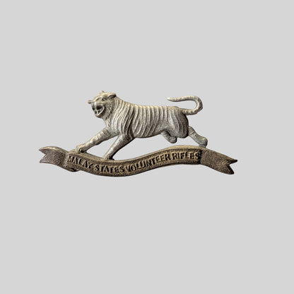 Rare Malay States Volunteer Rifles Bimetal Collar Badge Pair 1902-21