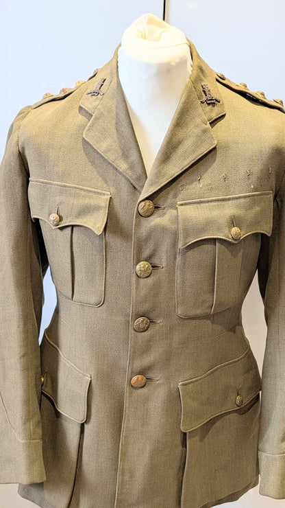 1930 Interwar British Army 11th Hussars Captain's Uniform Jacket Named