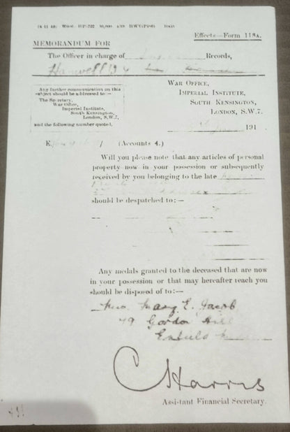 WW1 British Army Death Plaque WALTER HERBERT JACOB - the 2nd Casualty of the entire Middlesex Regt 1914