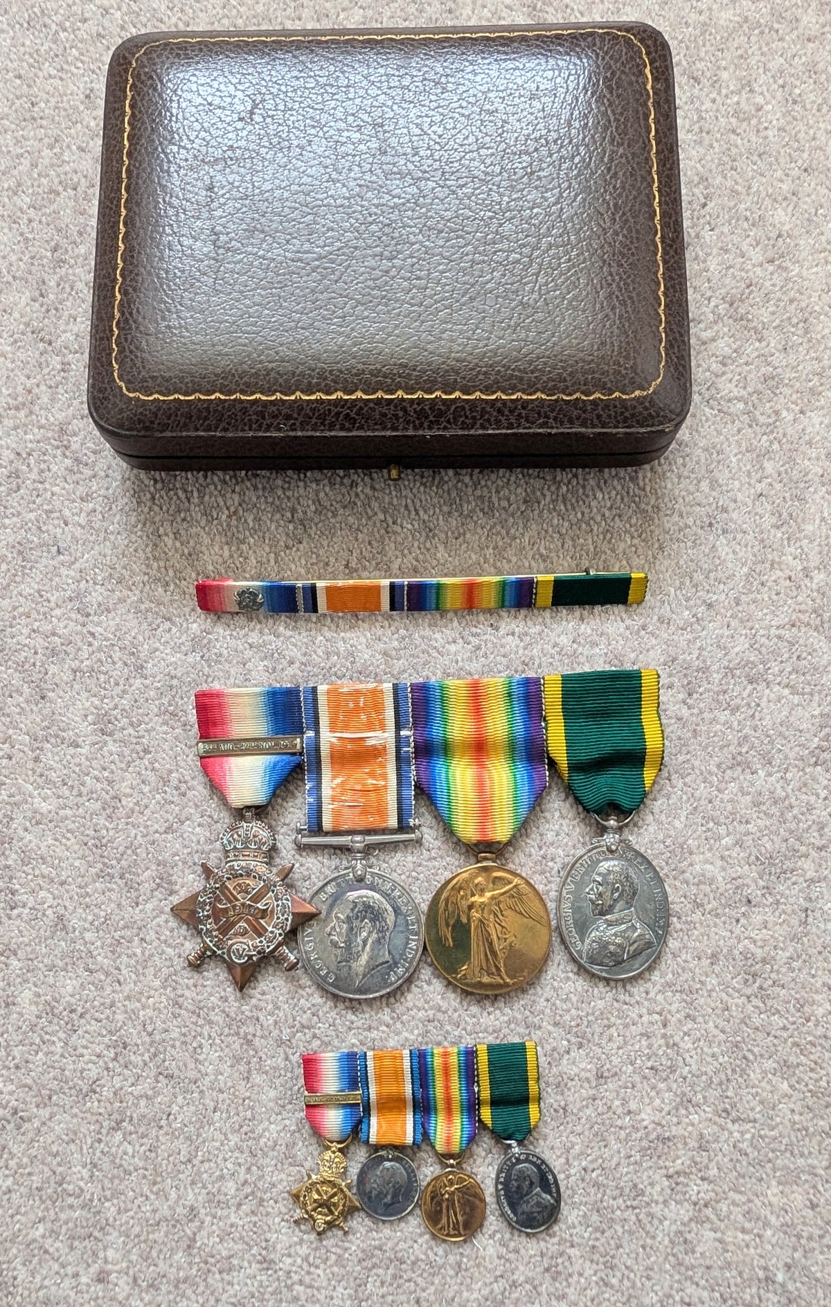 WW1 Mons Star With Clasp Quartet With Territorial Efficiency - Thomas MacNair