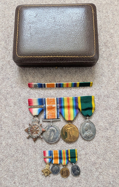 WW1 Mons Star With Clasp Quartet With Territorial Efficiency - Thomas MacNair