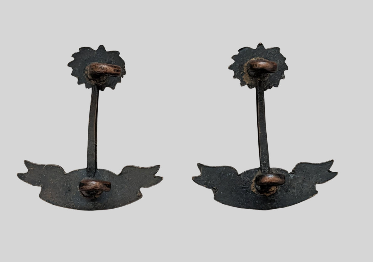 Royal West Africa Frontier Force Officer's Bronzed Collar Badge Pair