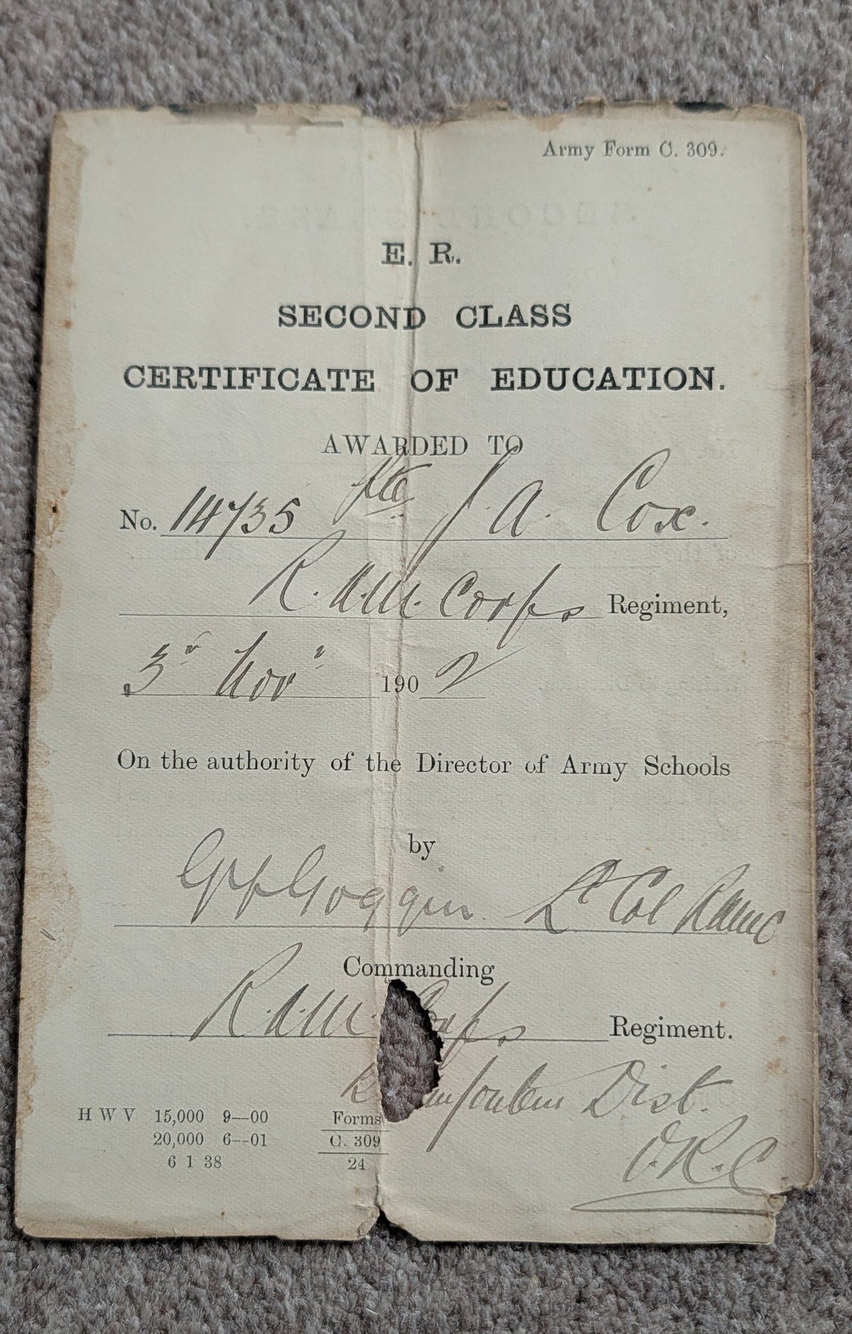 Boer War, WW1 & WW2 Medal Quintet & Service Papers QMS JAMES ALEXANDER COX RAMC Cook MID