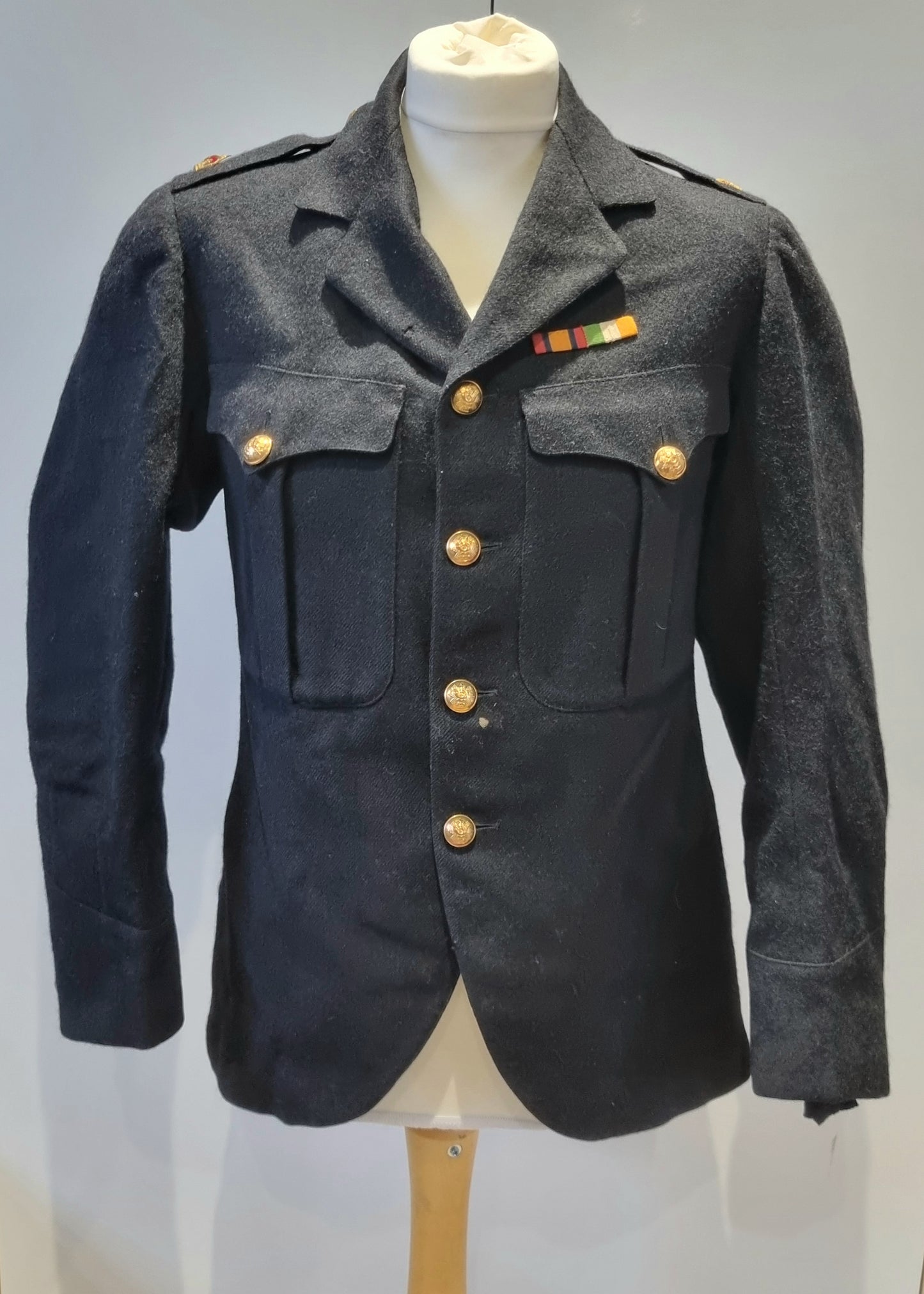 Rare WW1 Highland Light Infantry HLI Major's Cutaway No 1 Blue Dress Jacket - Named