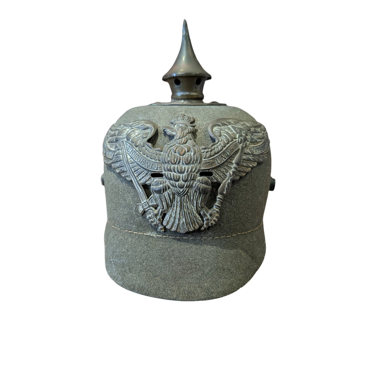 M15 WW1 German Prussian Grenadier Ersatz Felt Enlisted mans Pickelhaube Helmet