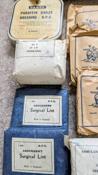 WW2 Emergency Fire Brigade Medical First Aid Tin Box with Contents 1941