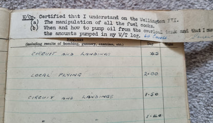 WW2 RAF Flying Log Book to Air Gunner I. E. Parsons with 37 Bombing Operations including DDAY with Combat Reports