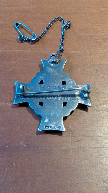 SOLD! WW1 Canadian Memorial Cross, Silver with chain 1914-18 - Pte J Downie