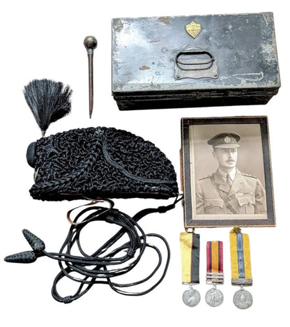 SOLD! Rare Rifle Brigade Sudan/Boer War Medals Set & Astrakhan Busby to Lt Harman DSO