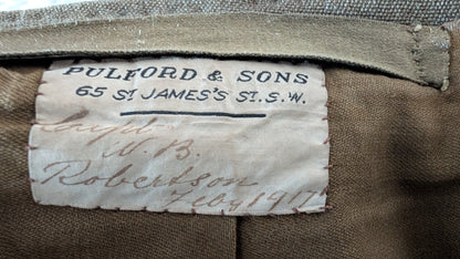 WW1 British Staff Officer Cap, Jacket & Sam Browne W B Robertson MC 1917