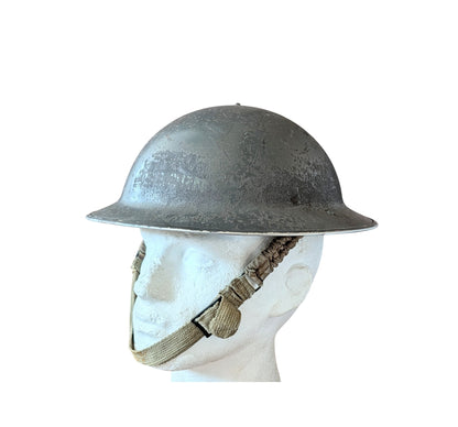 WW2 Grey / Green Brodie Helmet Dated 1940 Possibly Royal Navy with partial Decal