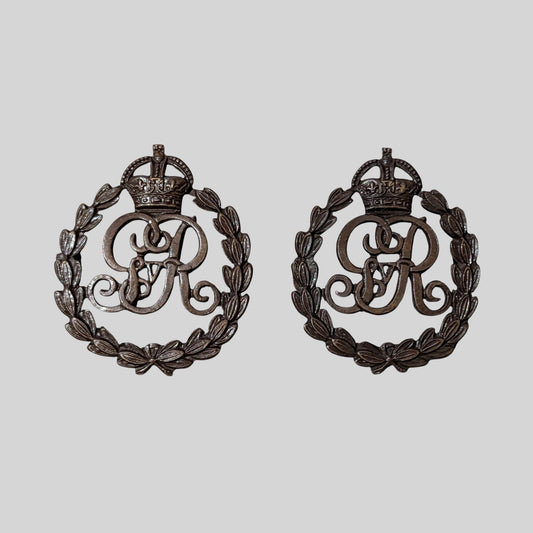 WW1 Military Provost Staff Corps MPSC Officers Bronze Collar Badge Pair