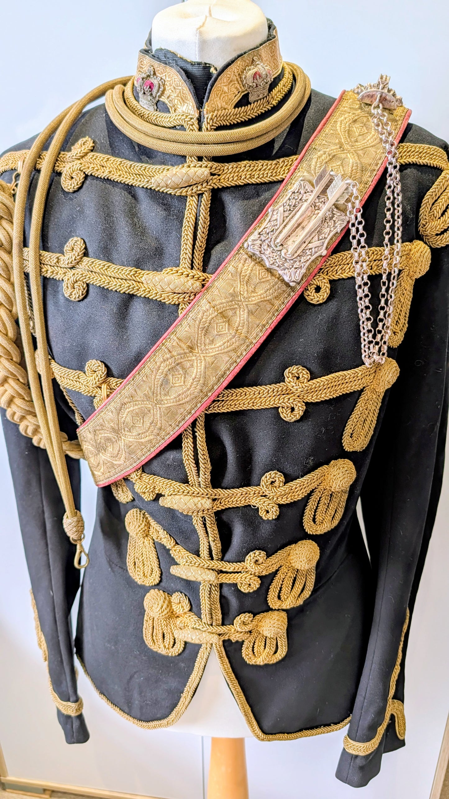 SOLD! Beautiful Victorian 11th Hussars Full Dress Frogged Jacket & Crossbelt 1870-80 Zulu War period