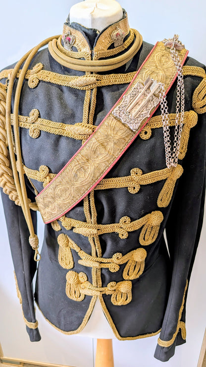 SOLD! Beautiful Victorian 11th Hussars Full Dress Frogged Jacket & Crossbelt 1870-80 Zulu War period