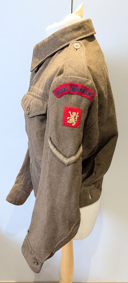 WW2 British Army 1940 Pattern Royal Engineers Scottish Command Battledress Jacket dated 1942