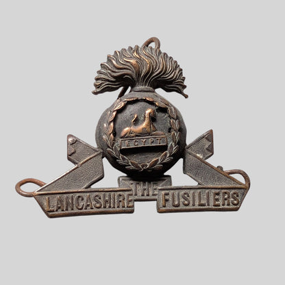 British Army Lancashire Fusiliers Gilding Metal Cap Badge
