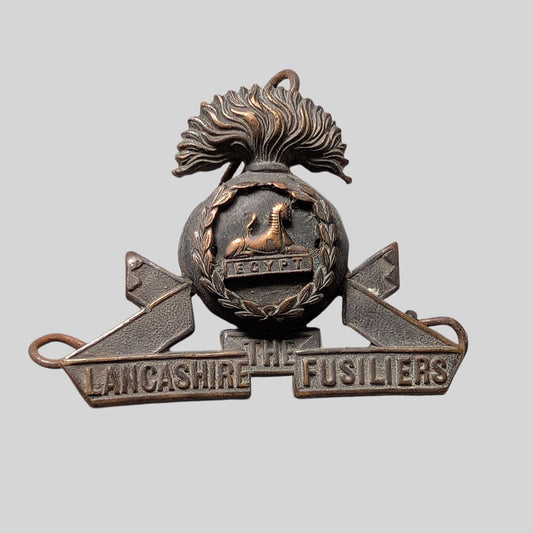 British Army Lancashire Fusiliers Gilding Metal Cap Badge