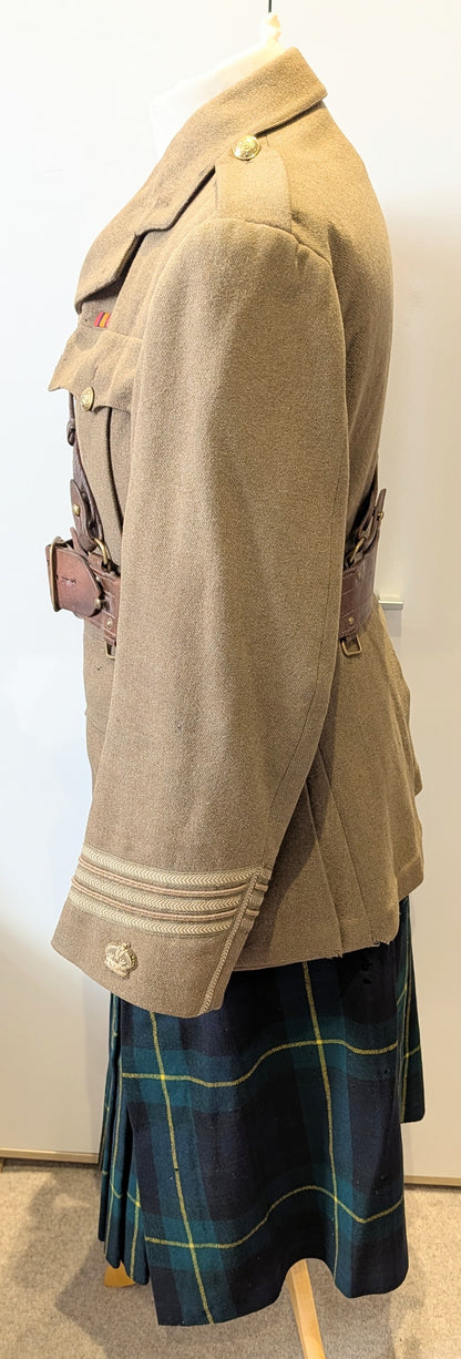 Pre WW1 Gordon Highlanders Majors Cutaway Cuff Rank Jacket, Glengarry & Kilt attributed to Major Robert Walter Purvis 3rd Bn Gordon Highlanders