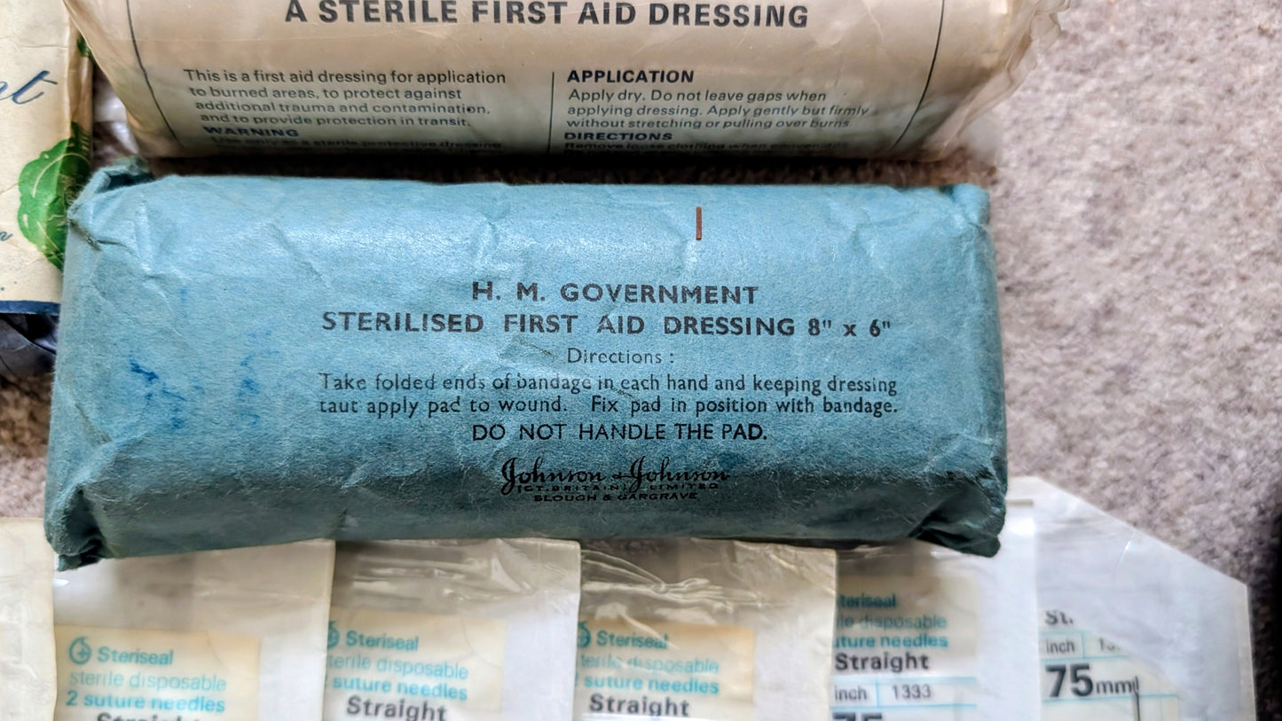 WW2 Emergency Fire Brigade Medical First Aid Tin Box with Contents 1941