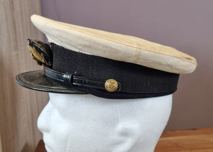SOLD! WW2 Japanese Navy Officer’s Visor Cap with Cover & Box, Named