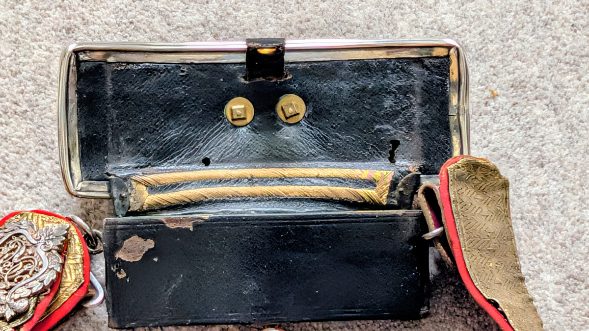 SOLD! Victorian / Edwardian Derbyshire Yeomanry Cavalry Crossbelt with Silver Pouch