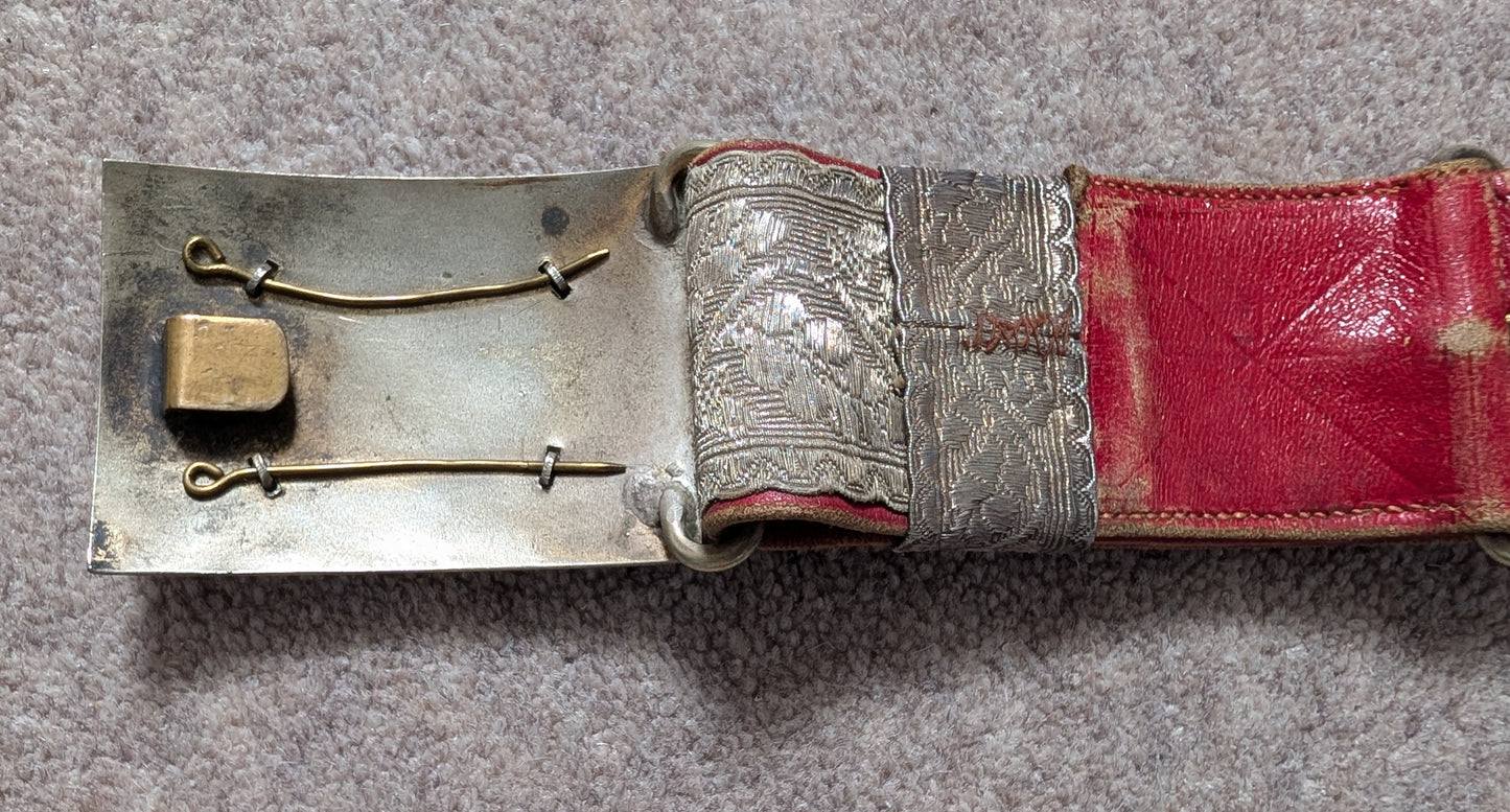 Victorian British Army Officers Leather Belt & Buckle