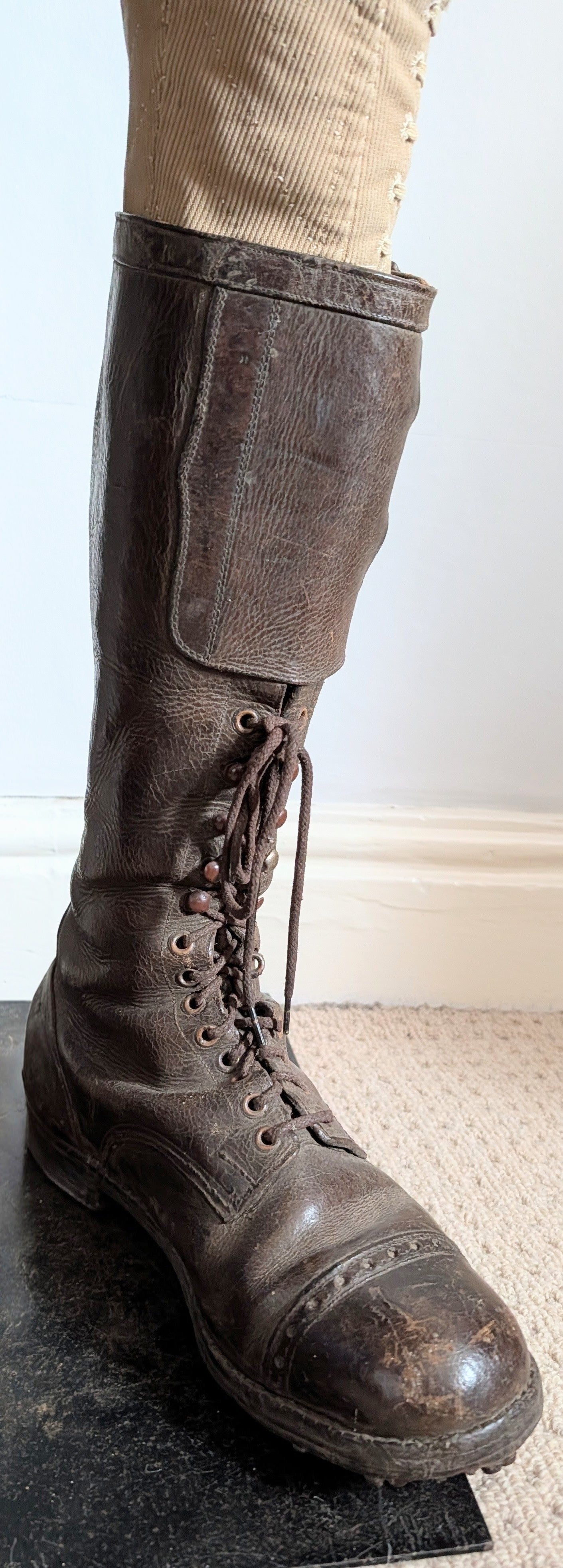 WW1 British officer's  Private Purchase Leather Hobnailed Trench Boots