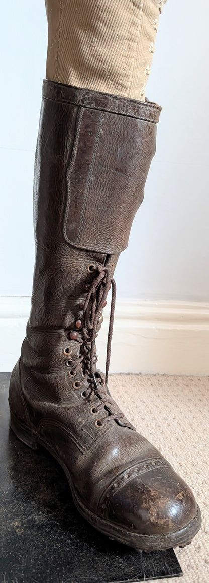 WW1 British officer's  Private Purchase Leather Hobnailed Trench Boots