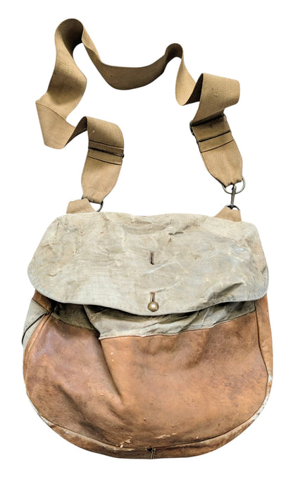 SOLD! WW1 British Army Officers Canvas & Leather Breadbag Haversack with Carry Strap