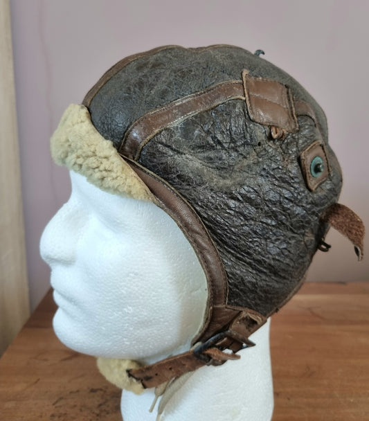 WW2 US Army Air Corps B-6 Leather Flying Helmet