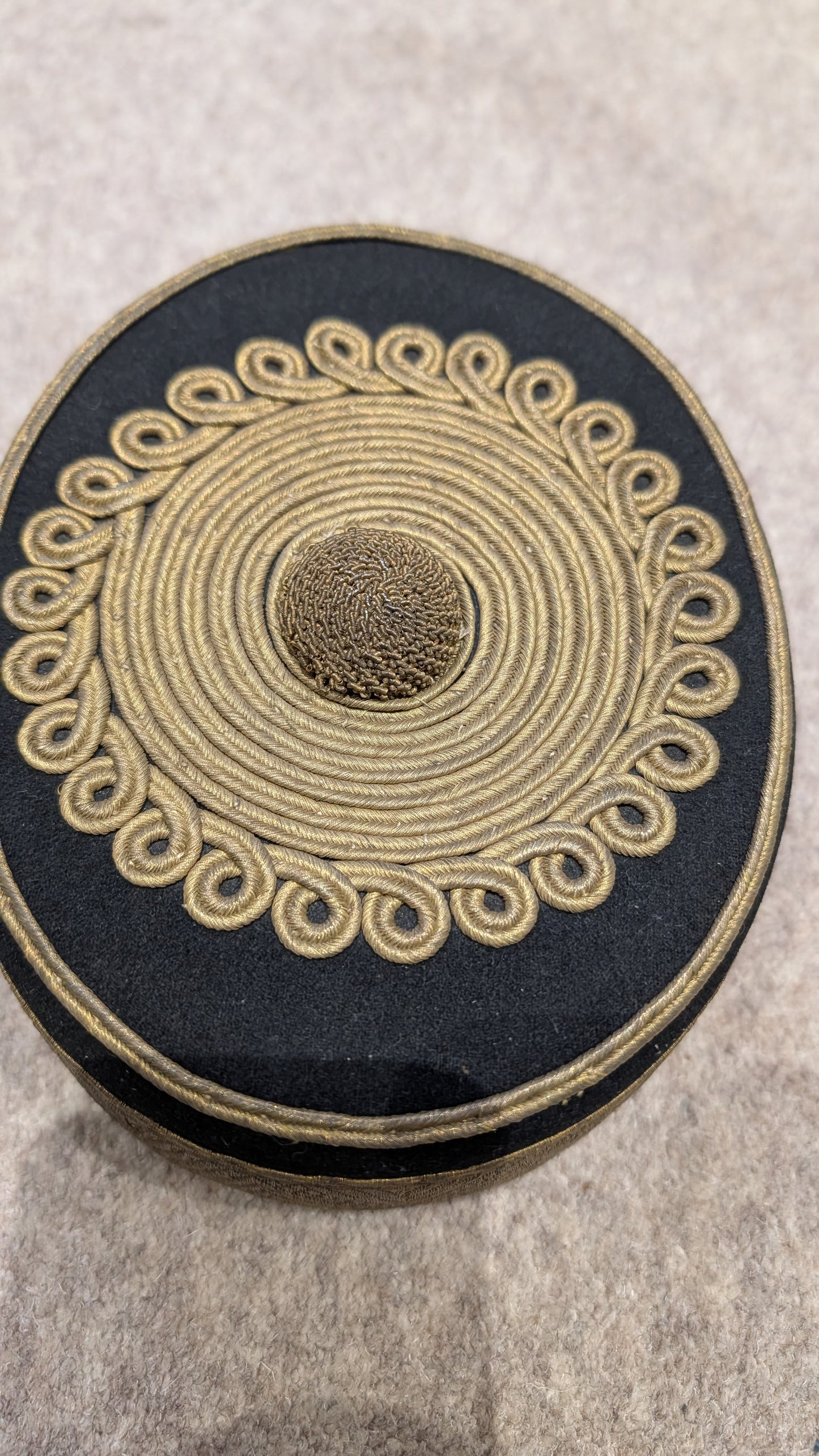 Fantastic Rare Original Victorian 4th Hussars Officers Pill Box hat & Chinstrap