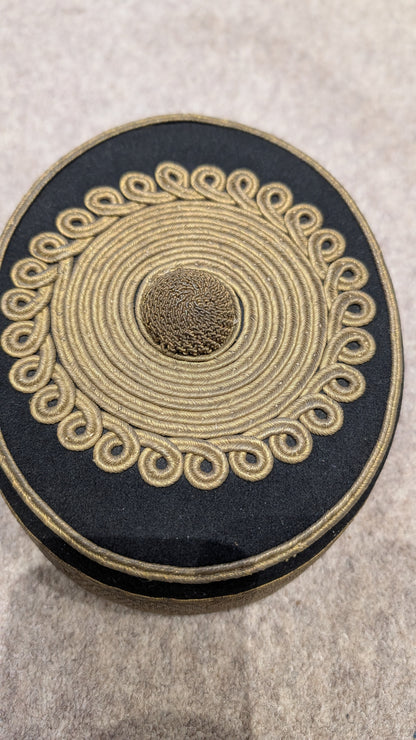 Fantastic Rare Original Victorian 4th Hussars Officers Pill Box hat & Chinstrap