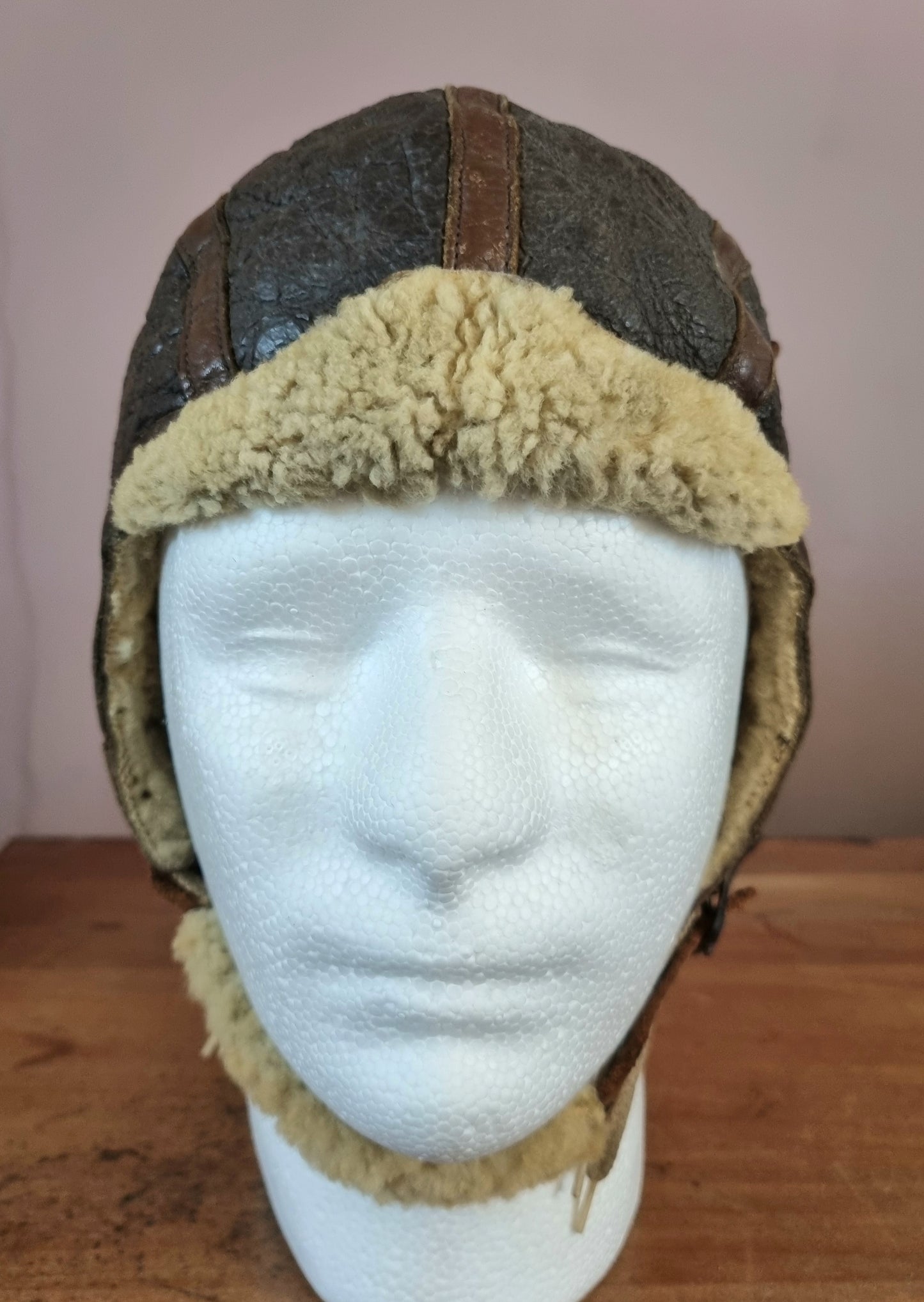 WW2 US Army Air Corps B-6 Leather Flying Helmet