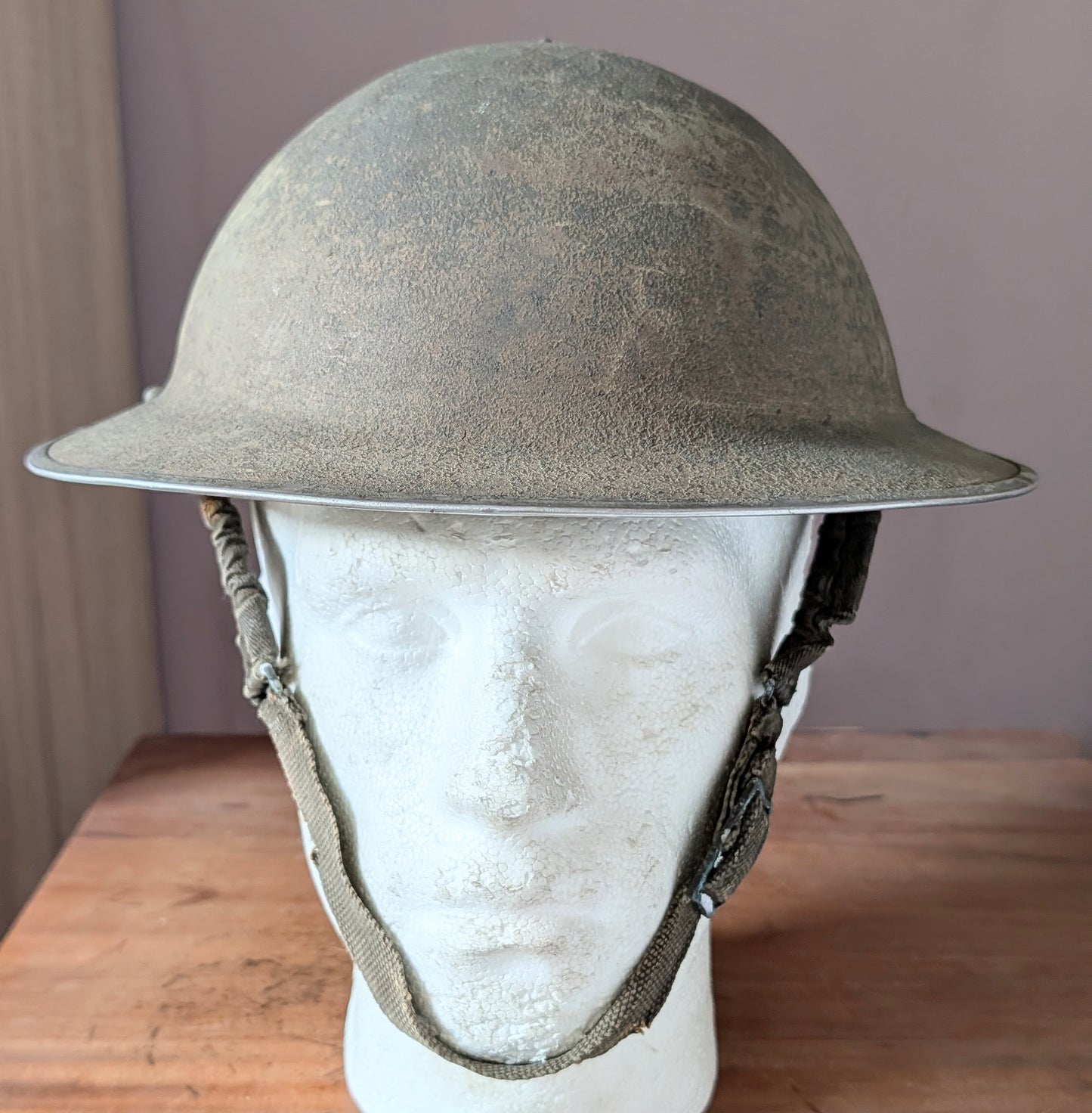 Early WW2 Dunkirk Era British Army Brodie Combat Helmet Dated 1938/9