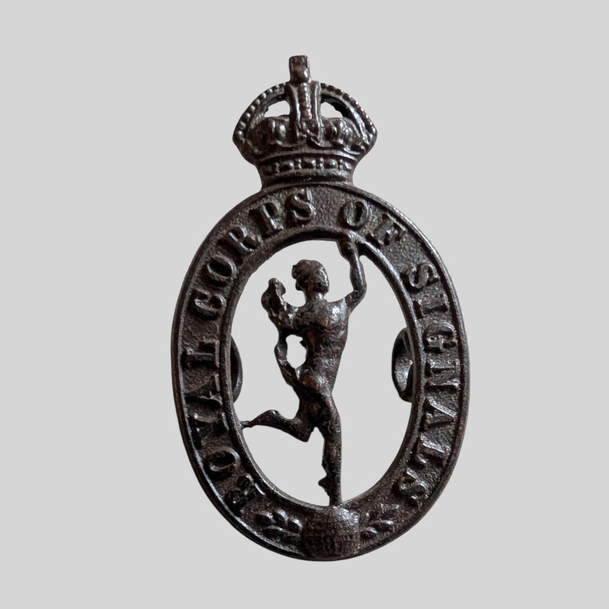 Royal Corps Of Signals Officers Bronze Collar Badge