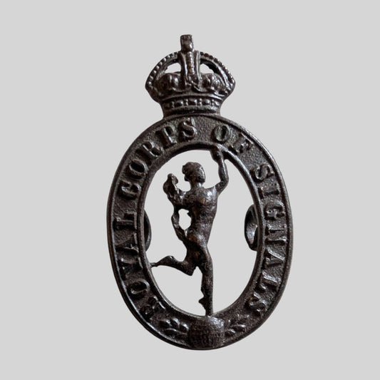Royal Corps Of Signals Officers Bronze Collar Badge