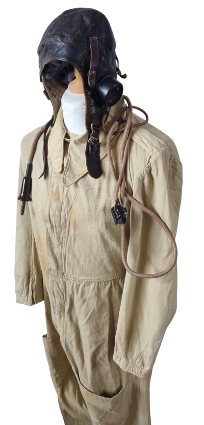 WW2 RAF Flying Suit, Helmet, Flying Log Book, Medals Set - F G CROFT