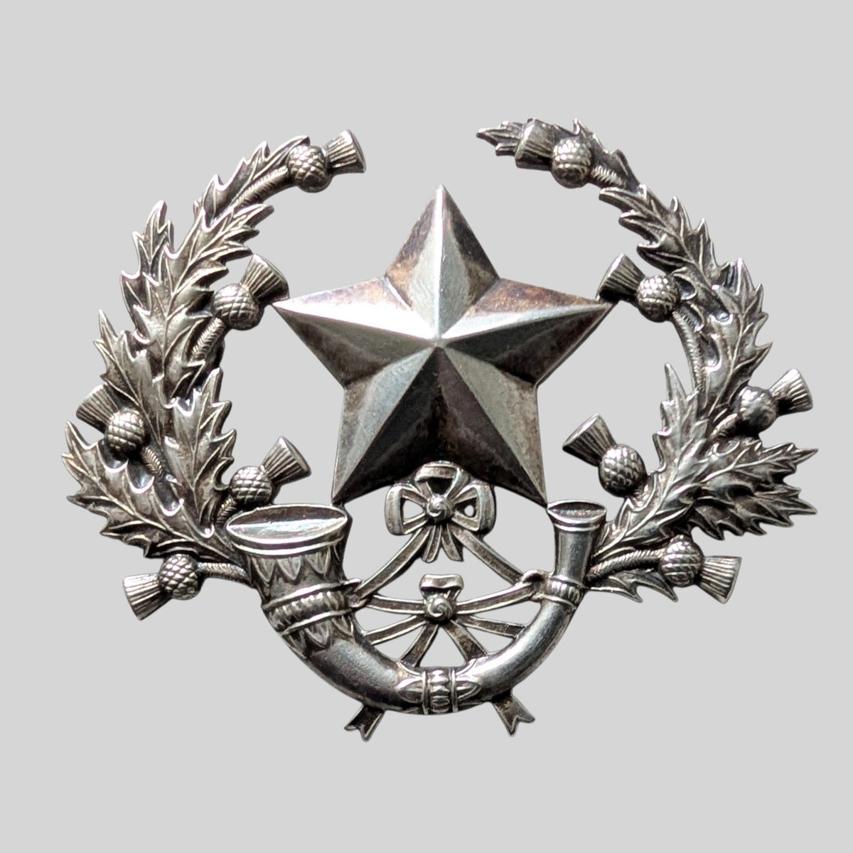 Cameronians (Scottish Rifles) NCOs Large Silver Plated Glengarry Badge