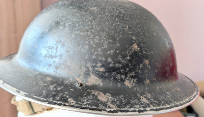 SOLD! Early WW2 Black Brodie Helmet Dated 1939