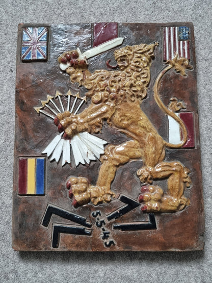 Rare WW2 Dutch Resistance Set - Plaque, Flag, Air Drop Leaflets & Newspapers
