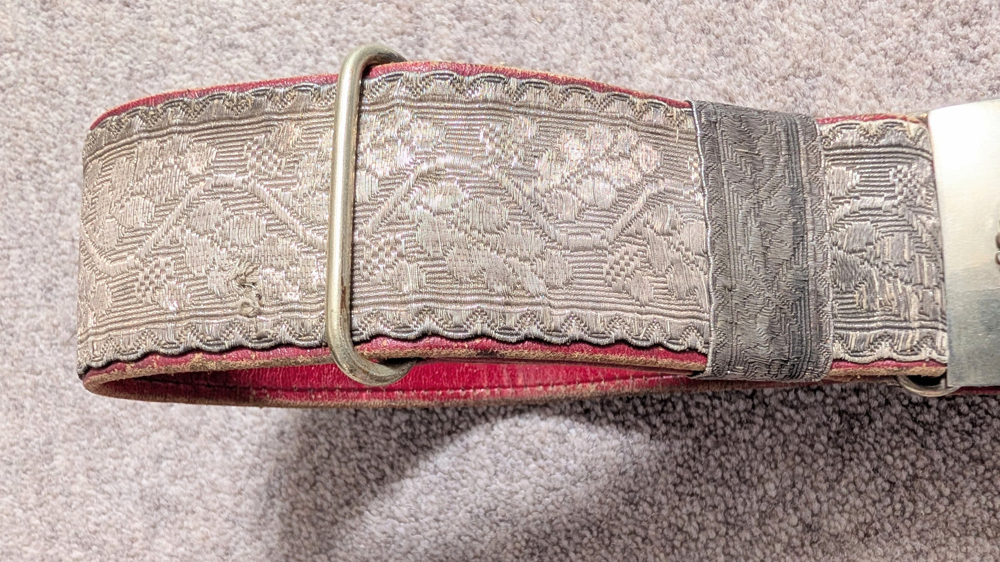 Victorian British Army Officers Leather Belt & Buckle