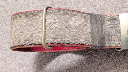 Victorian British Army Officers Leather Belt & Buckle