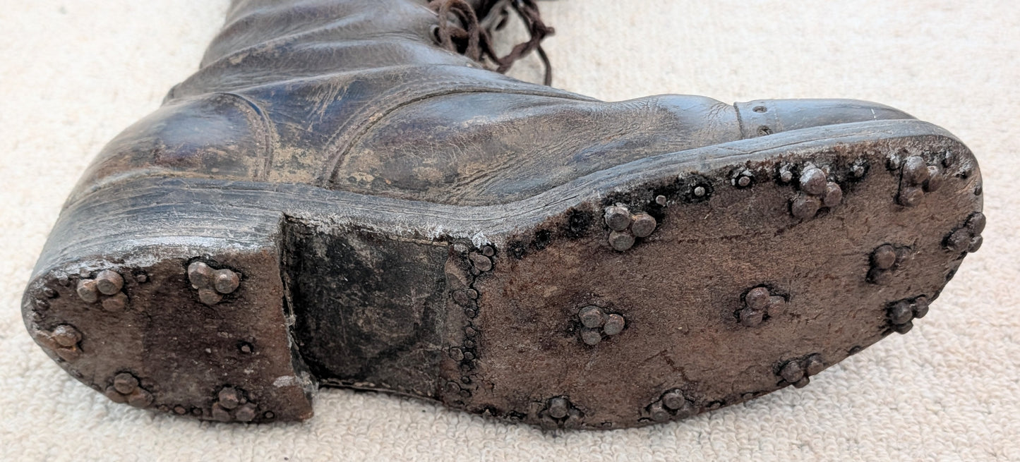 WW1 British officer's  Private Purchase Leather Hobnailed Trench Boots