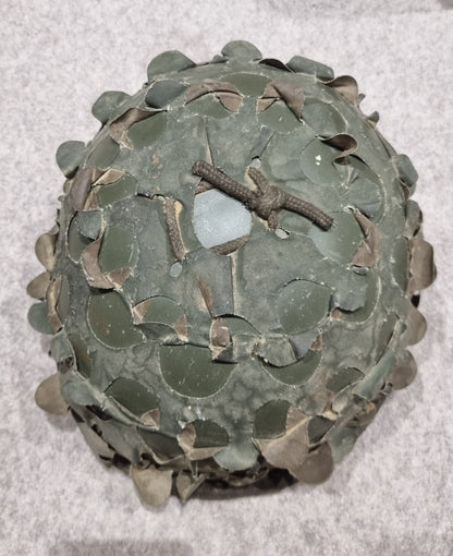 SOLD! French Army M78 F1 Series 1 Combat helmet With Camo Leaf Cover 1987