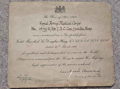 Boer War, WW1 & WW2 Medal Quintet & Service Papers QMS JAMES ALEXANDER COX RAMC Cook MID