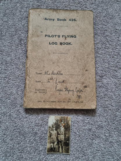 SOLD! WW1 RFC Flying Log Book Photo & RFC Papers to 2nd Lieut H C Derham