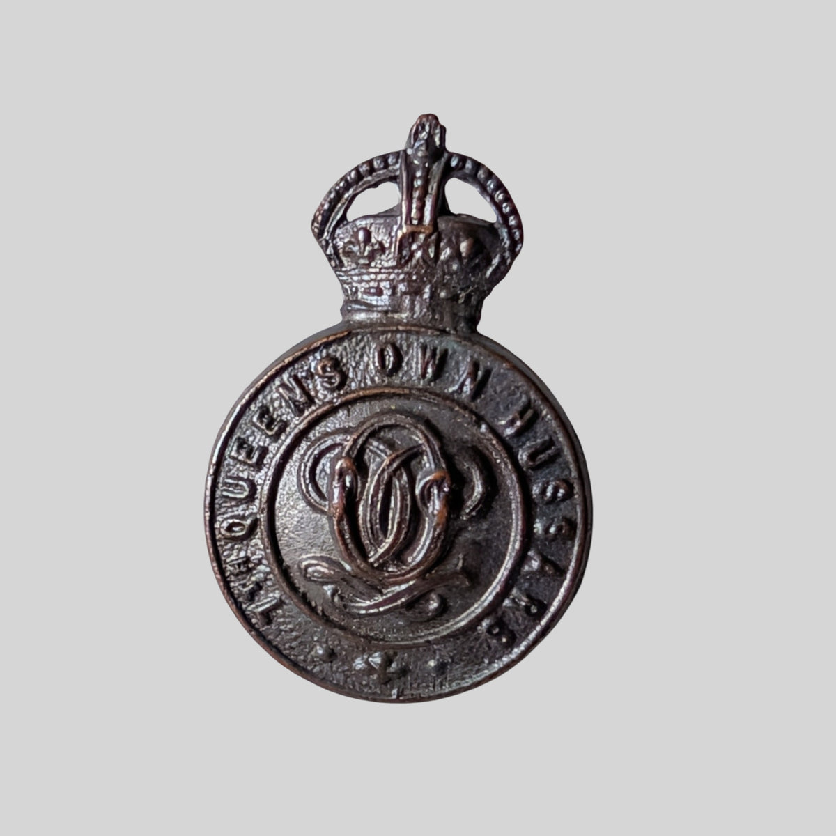 7th Queen's Own Hussars Officer's Bronze Collar Badge